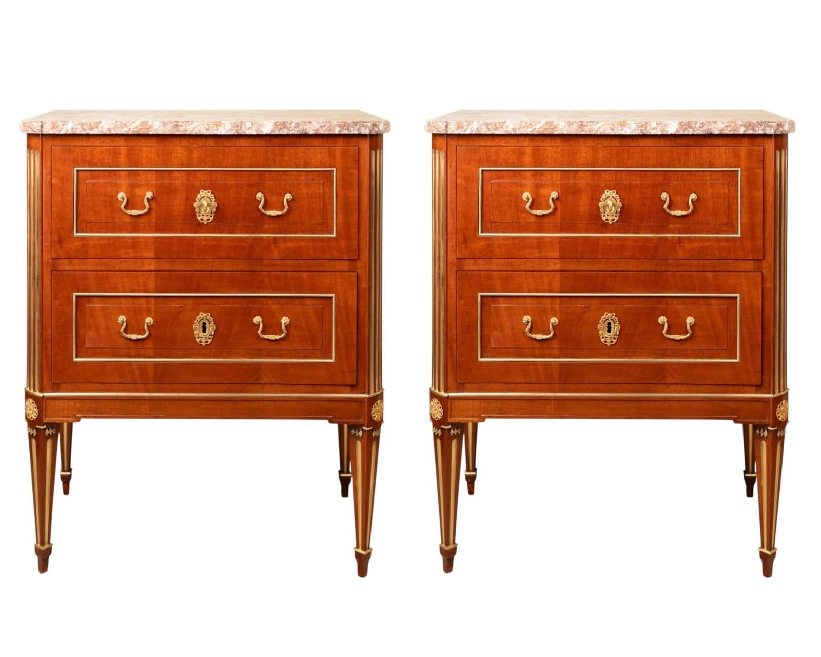 Paire de commodes en acajou, époque Louis XVI