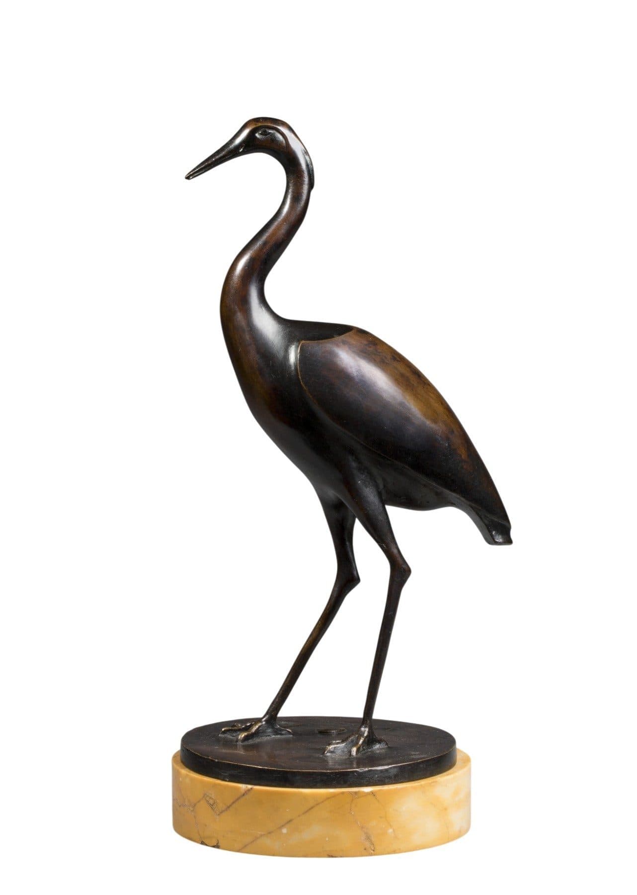 Héron en bronze