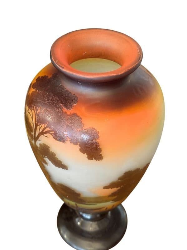 Émile Gallé Grand vase « Paysage lacustre aux barques » — vue 6