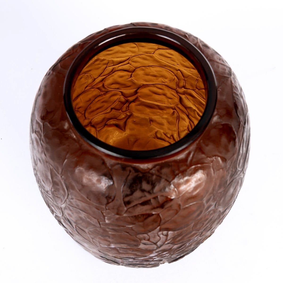 René Lalique Vase « Monnaie du Pape » en verre rouge ambré — vue 5