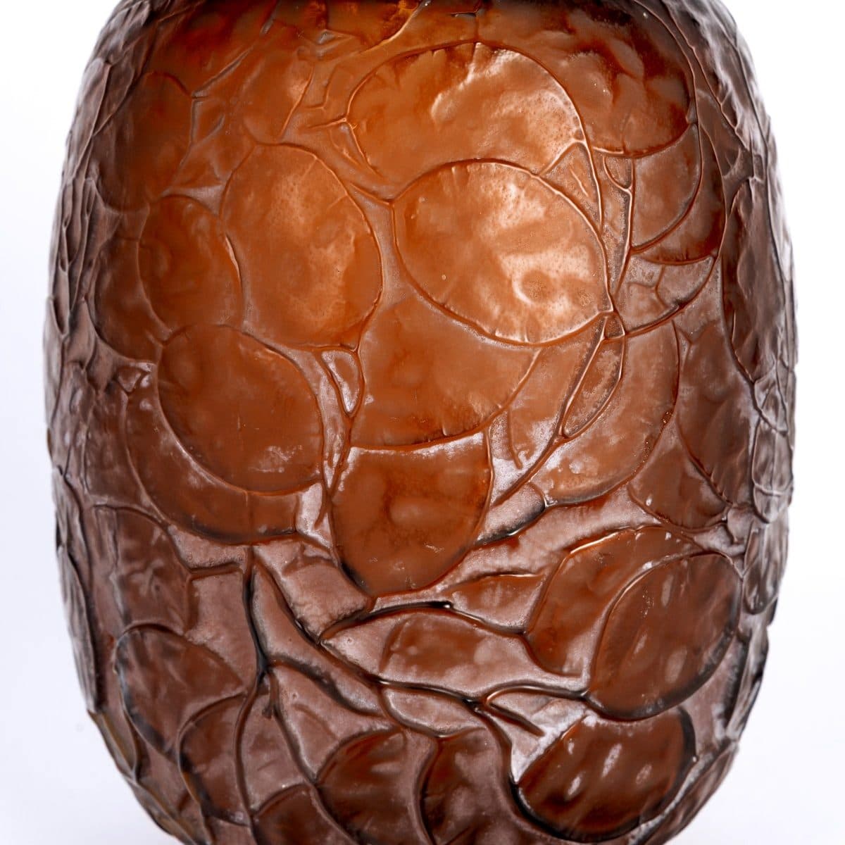 René Lalique Vase « Monnaie du Pape » en verre rouge ambré — vue 6