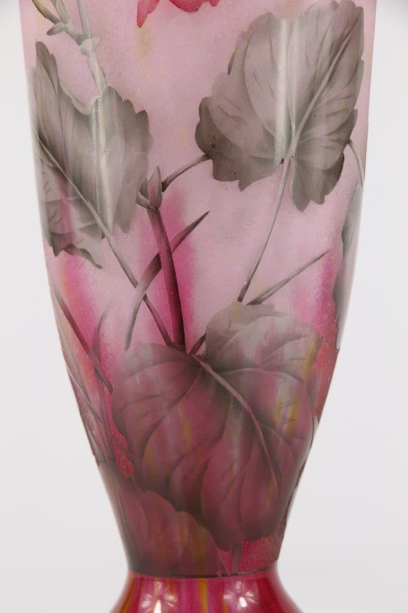 Daum Nancy Vase à décor de bégonias — vue 5