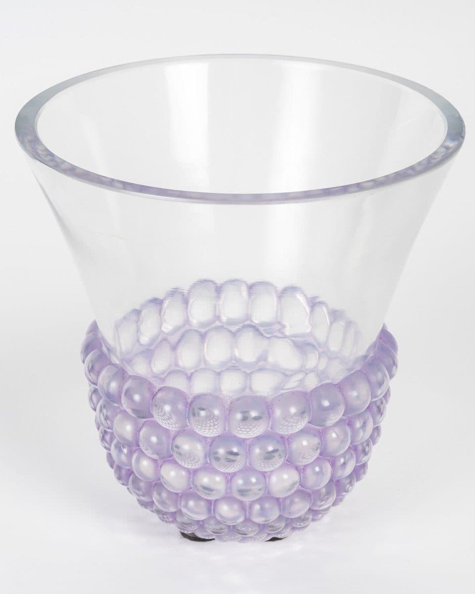 Lalique Vase « Graines » en verre patiné mauve — vue 3