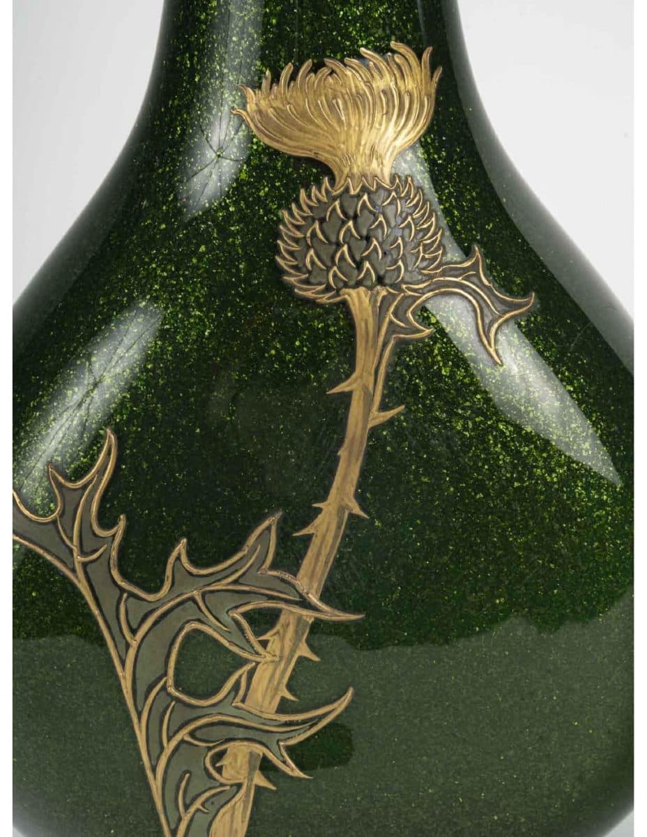 Grand vase en verre irisé à décor de chardons — vue 5