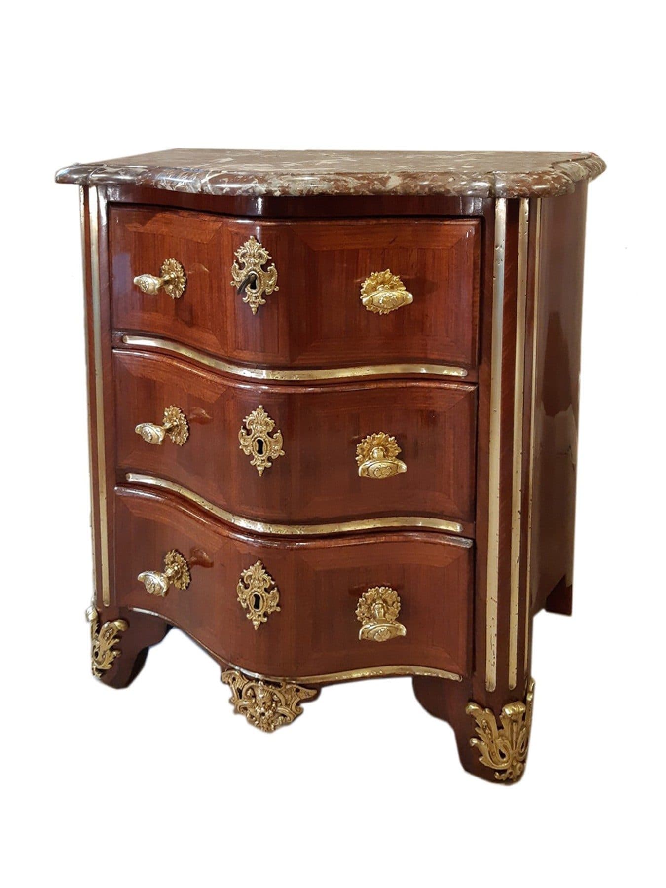 Petite commode en placage d'amarante, d'époque Régence