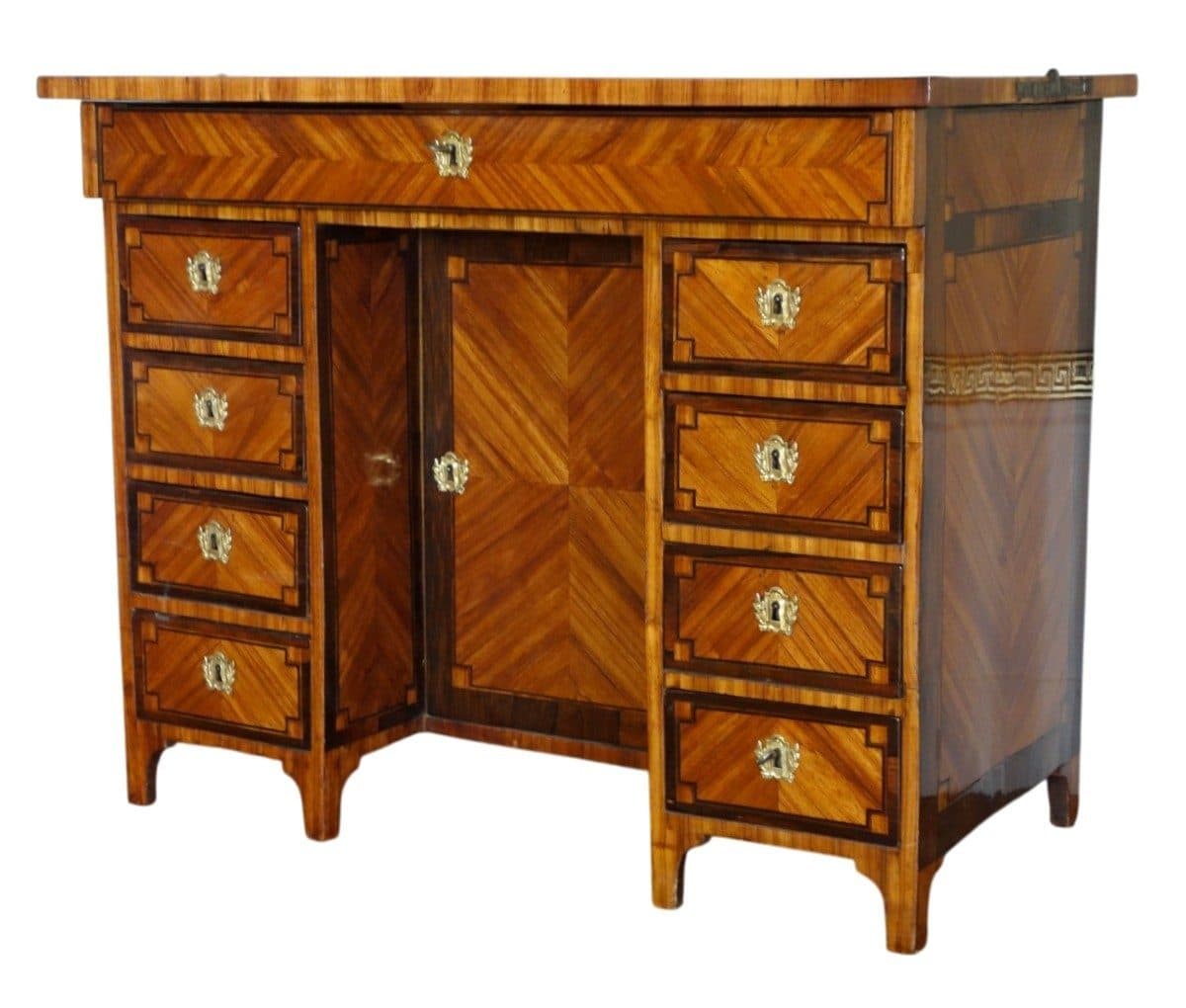 Bureau de changeur en marqueterie, d'époque Louis XVI