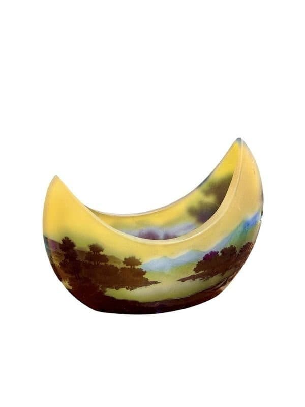 Émile Gallé Coupe navette « Paysage Lacustre »