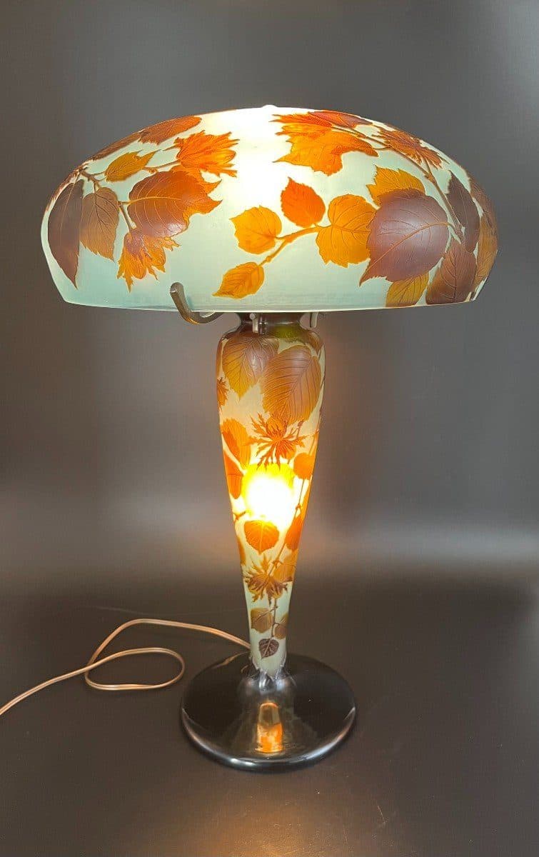 Émile Gallé Lampe champignon « Aux Noisettes »