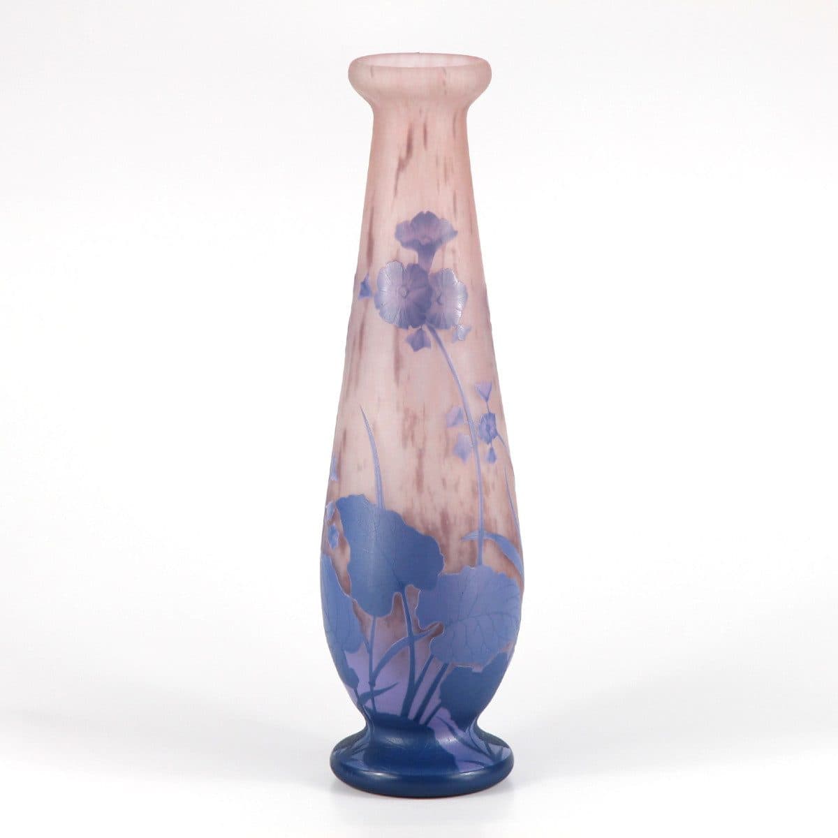 Daum Nancy Grand vase aux primevères gravées