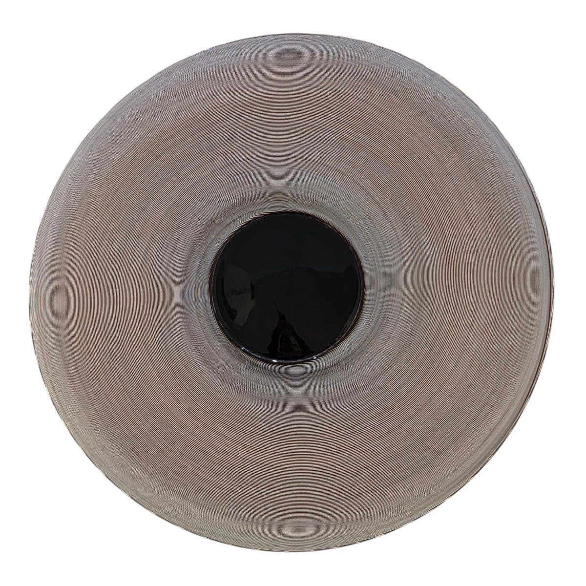 Tapio Wirkkala Grand plat circulaire en verre soufflé à filigrane