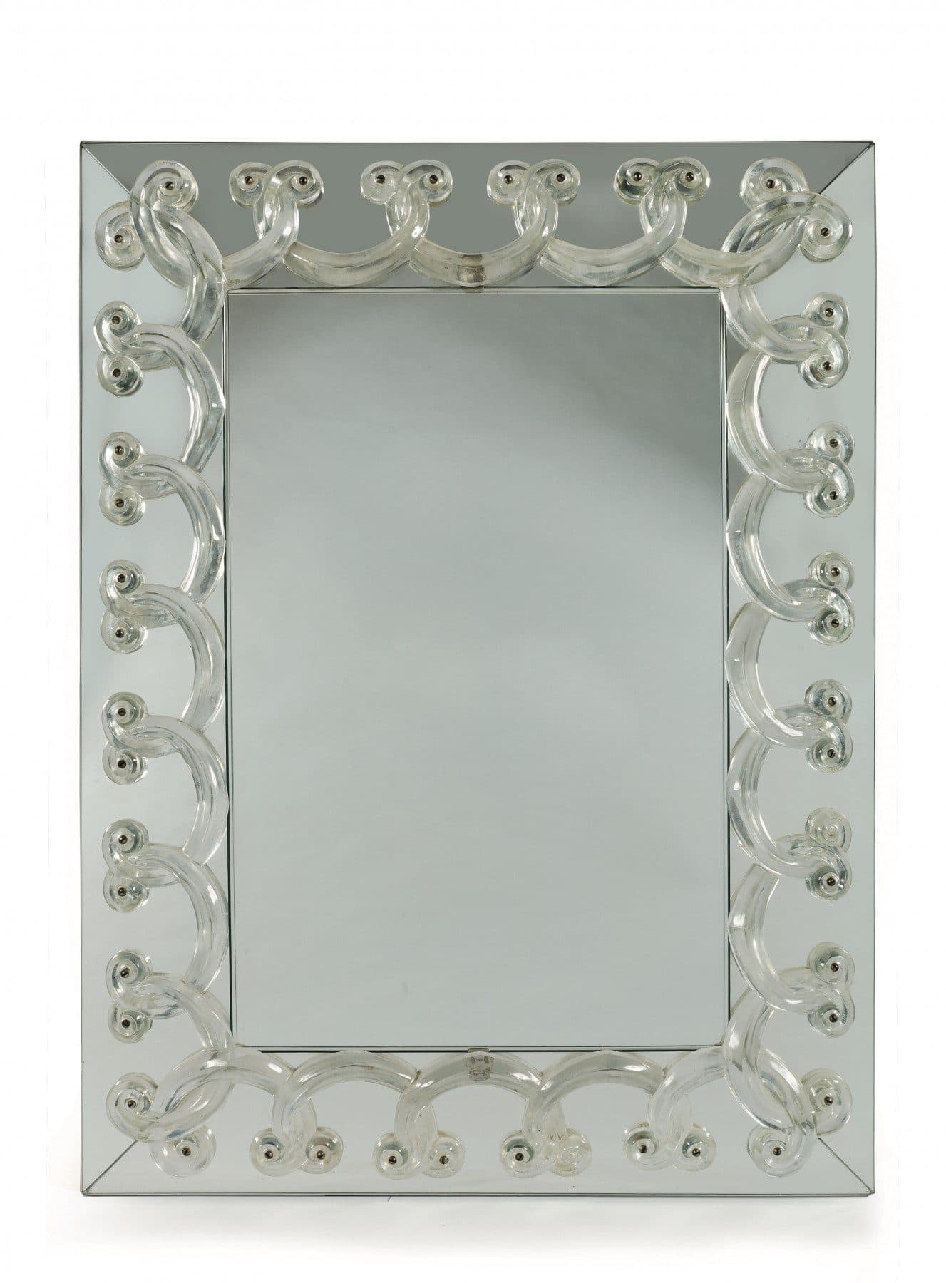 Lalique, miroir « Rinceaux » en cristal